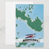 Sommarøy Noorwegen reisposterkaart Briefpapier (Voorkant / Achterkant)