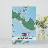 Sommarøy Noorwegen reisposterkaart Briefpapier (Staand voorkant)