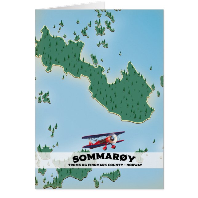 Sommarøy Norway reisposter kaart (Voorkant)
