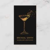 Sommelier Bartender Cocktail Nightclub Visitekaartje (Voorkant)