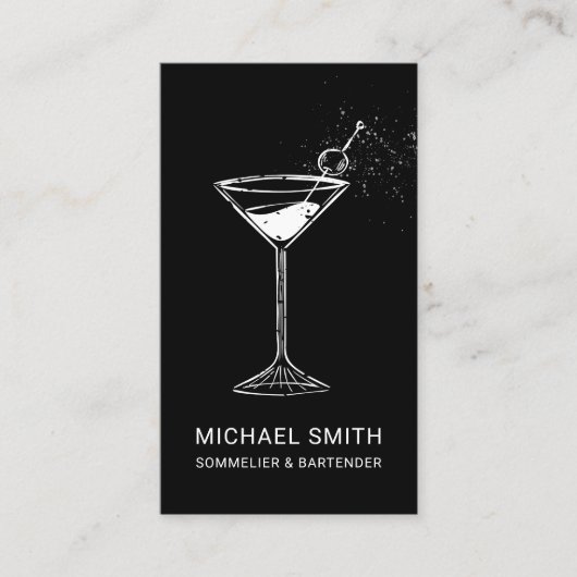 Sommelier Bartender Cocktail Nightclub Visitekaartje (Voorkant)