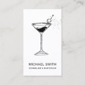 Sommelier Bartender Cocktail Nightclub Visitekaartje (Voorkant)