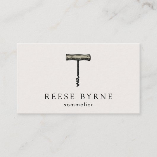 Sommelier Bartender Visitekaartje (Voorkant)
