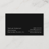 Sommelier Bartender Wine Master Visitekaartjes (Achterkant)