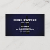 Sommelier Blauwe Wijnfles Visitekaartje (Achterkant)