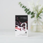 Sommelier Bold Monogram Wine Flow Visitekaartje (Staand voorkant)