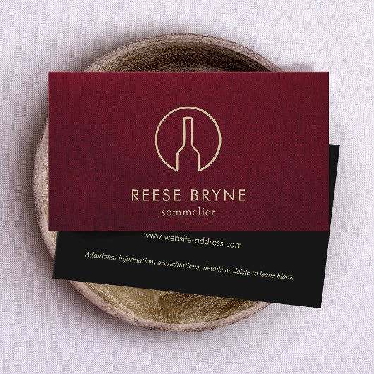 Sommelier Bourgogne Rode Wijnfles Visitekaartje