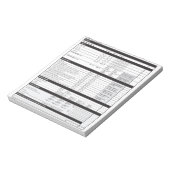 Sommelier Deductieve Proeverij Grid Witte Wijn Bla Notitieblok (Linkerzijde)