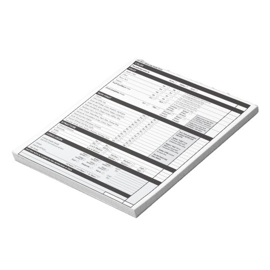 Sommelier Deductieve Proeverij Grid Witte Wijn Bla Notitieblok (Linkerzijde)