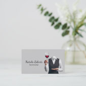 Sommelier Elegante Bartender Professionele Wijn Visitekaartje (Staand voorkant)