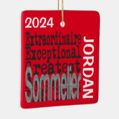 Sommelier Extraordinaire CUSTOM Keramisch Ornament (Rechts)