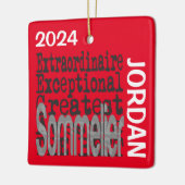 Sommelier Extraordinaire CUSTOM Keramisch Ornament (Links)