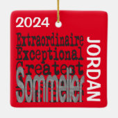 Sommelier Extraordinaire CUSTOM Keramisch Ornament (Achterkant)