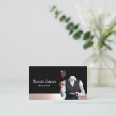 Sommelier Modern Roos Gold Wine Bartender Visitekaartje (Staand voorkant)