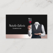 Sommelier Modern Roos Gold Wine Bartender Visitekaartje (Voorkant)