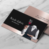 Sommelier Modern Roos Gold Wine Bartender Visitekaartje