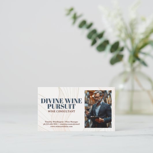Sommelier Proeverij Wijnen Visitekaartje (Staand voorkant)