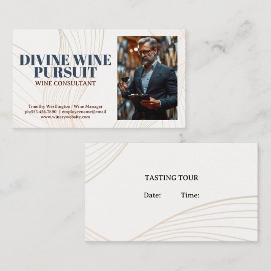 Sommelier Proeverij Wijnen Visitekaartje (Voorkant / Achterkant)