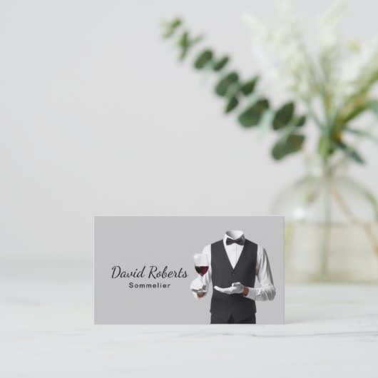 Sommelier Professionele Bartender Plain Wine Visitekaartje (Staand voorkant)
