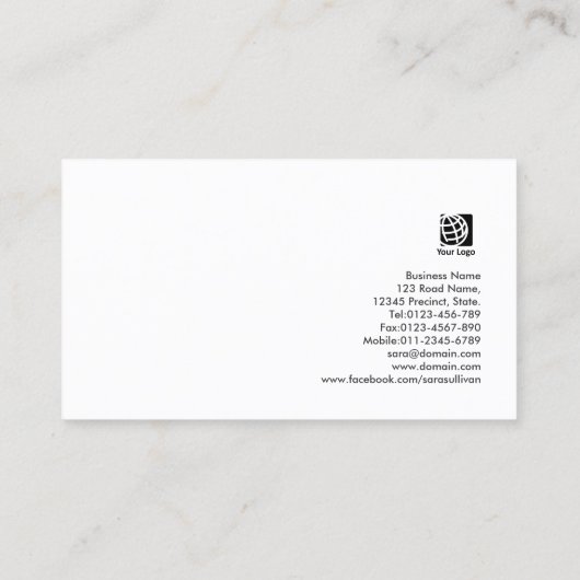 Sommelier Script Wine Flow Business Card Visitekaartje (Achterkant)