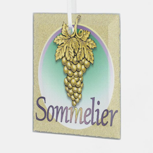 Sommelier Symbol Glass Ornament (Voorkant links)