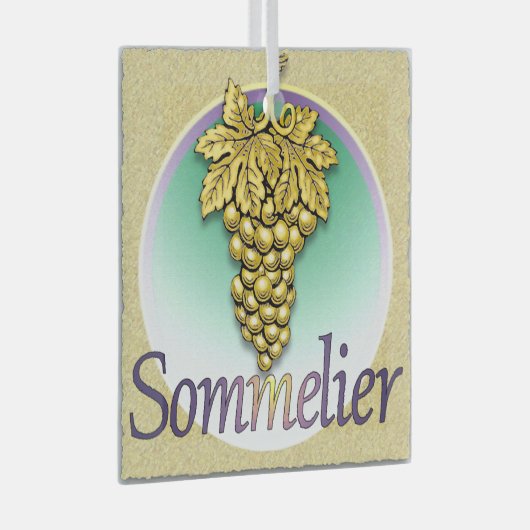 Sommelier Symbol Glass Ornament (Voorkant Rechts)