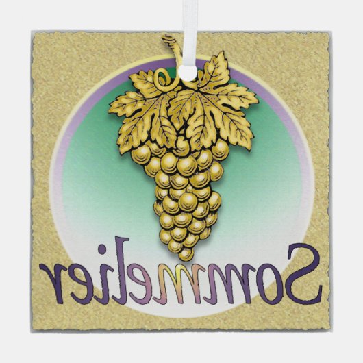 Sommelier Symbol Glass Ornament (Achterkant)