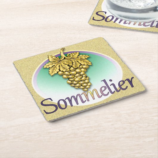 Sommelier Symbol Kartonnen Onderzetters (Schuin)