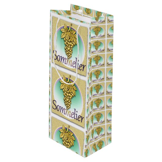 Sommelier Symbol Wijn Cadeautas (Voorkant Gekanteld)