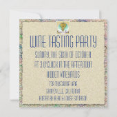 Sommelier Symbol Wine Tasting Invitation Kaart (Achterkant)