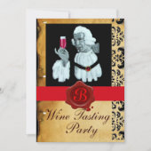 SOMMELIER WIJNBELASTING PARTIJ RODE WAX SEAL MONOG KAART (Voorkant)