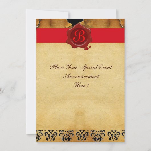 SOMMELIER WIJNBELASTING PARTIJ RODE WAX SEAL MONOG KAART (Achterkant)