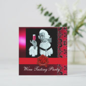 SOMMELIER WIJNBELASTING PARTIJ RODE WAX SEAL MONOG KAART (Staand voorkant)