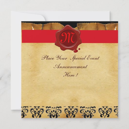 SOMMELIER WIJNBELASTING PARTIJ RODE WAX SEAL MONOG KAART (Achterkant)