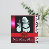 SOMMELIER WIJNBELASTING PARTIJ RODE WAX SEAL MONOG KAART (Staand voorkant)