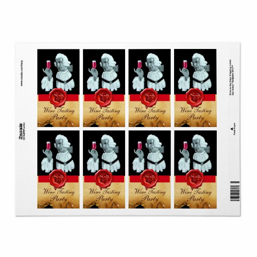 SOMMELIER WIJNBELASTINGPARTIJ, RODE WAXSEAL ETIKET (Full Sheet)