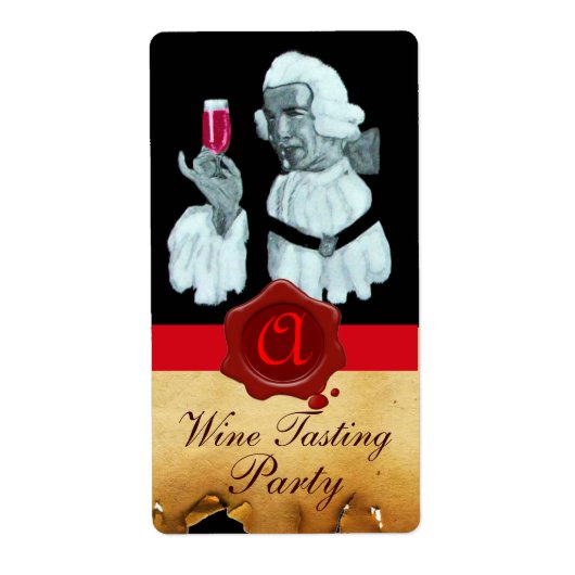 SOMMELIER WIJNBELASTINGPARTIJ, RODE WAXSEAL MONOGR ETIKET (Voorkant)