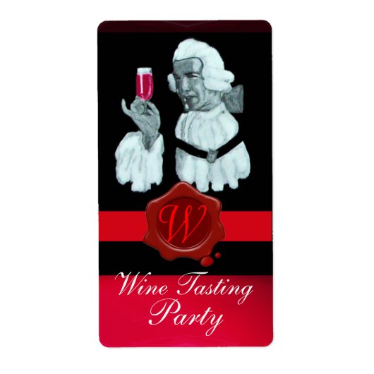 SOMMELIER WIJNBELASTINGPARTIJ, RODE WAXSEAL MONOGR ETIKET (Voorkant)