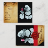 SOMMELIER WIJNBELASTINGPARTIJ, RODE WAXSEAL,Pearl Visitekaartje (Voorkant / Achterkant)