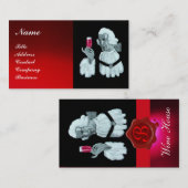 SOMMELIER WIJNBELASTINGPARTIJ, RODE WAXSEAL,Pearl Visitekaartje (Voorkant / Achterkant)