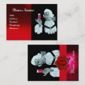 SOMMELIER WIJNBELASTINGPARTIJ, RODE WAXSEAL,Pearl Visitekaartje (Voorkant / Achterkant)