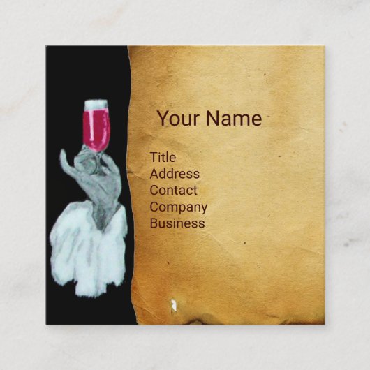 SOMMELIER WIJNBELASTINGPARTIJ, RODE WAXSEAL VIERKANTE VISITEKAARTJE (Voorkant)