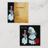 SOMMELIER WIJNBELASTINGPARTIJ, RODE WAXSEAL VIERKANTE VISITEKAARTJE (Voorkant / Achterkant)