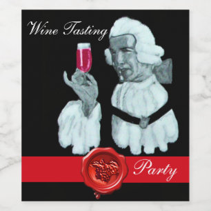 SOMMELIER WIJNBELASTINGPARTIJ, RODE WAXSEAL WIJN ETIKET