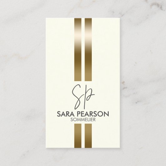 Sommelier Wijnkenner Monogram Visitekaartje (Voorkant)