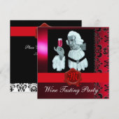 SOMMELIER WIJNPROEVERIJ PARTY RODE WAX ZEGEL MONOG KAART (Voorkant / Achterkant)