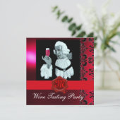 SOMMELIER WIJNPROEVERIJ PARTY RODE WAX ZEGEL MONOG KAART (Staand voorkant)