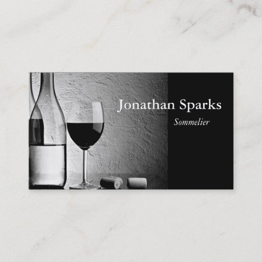 Sommelier Wine Bottle Custom QR Code Visitekaartje (Voorkant)