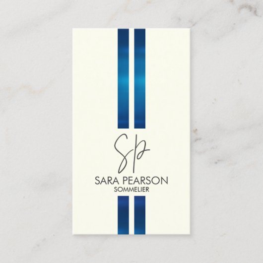 Sommelier Wine Connoisseur Monogram Visitekaartje (Voorkant)