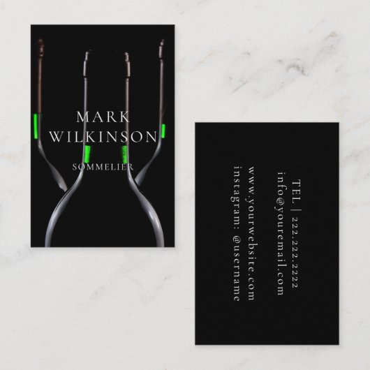 Sommelier wine expert visitekaartje (Voorkant / Achterkant)